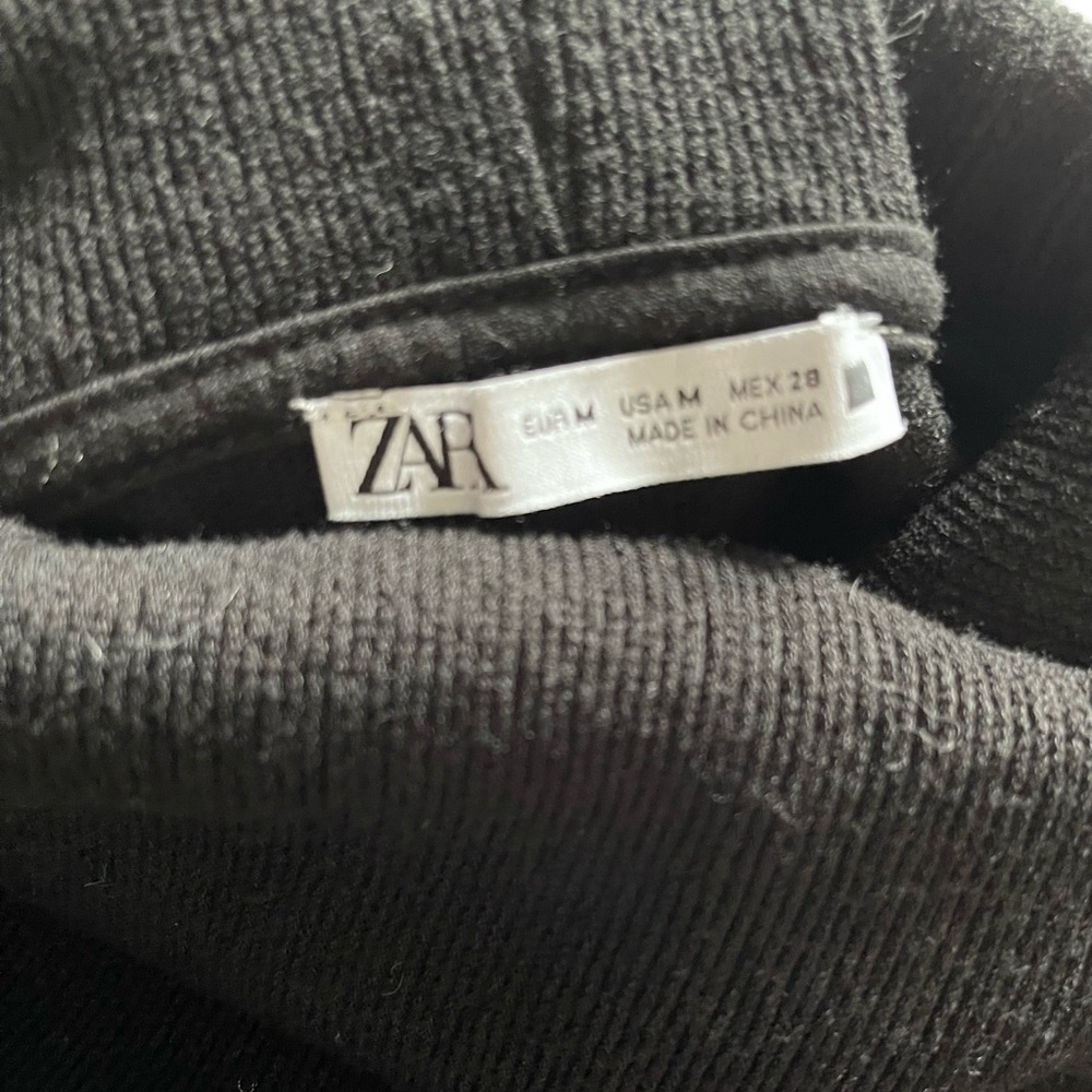 Zara Black Turtleneck Sweater with Studded Drop Shoulders Size Medium - Picture 6 of 12